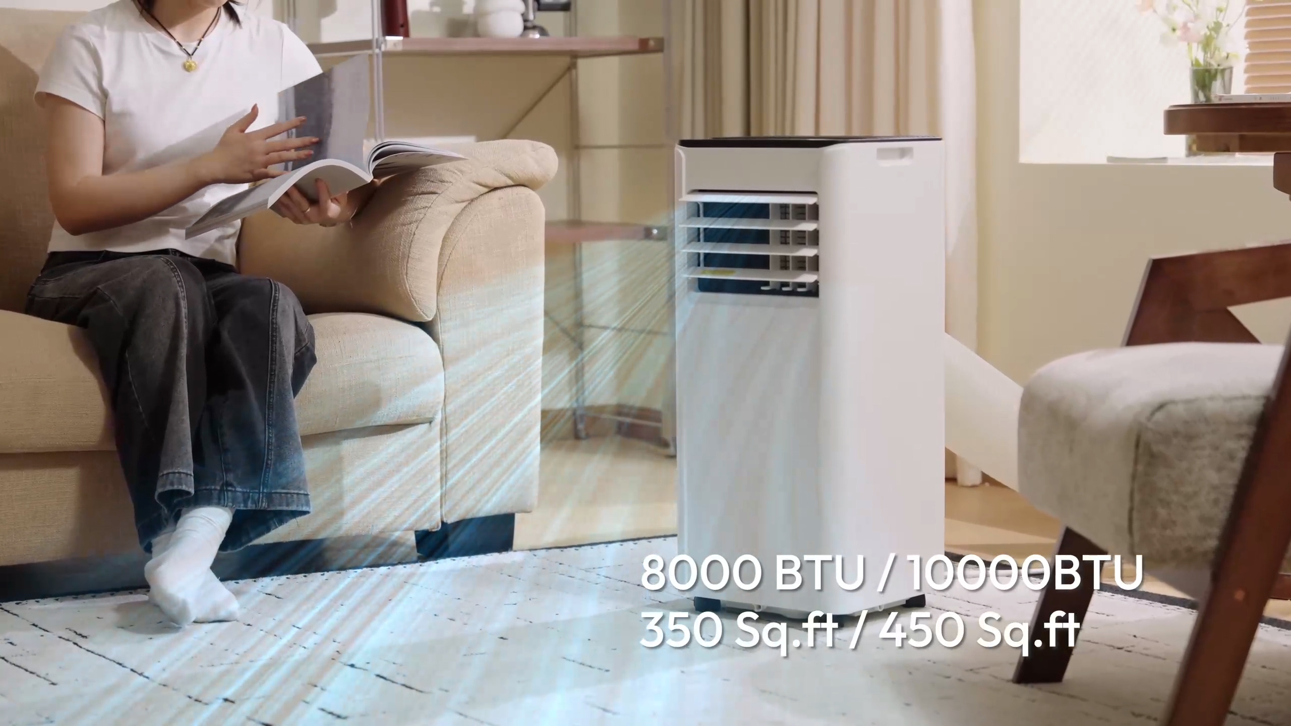 Image of EUHOMY 10,000 BTU Portable Air Conditioners, 4-in-1 Portable AC Unit Cools Up to 450 Sq.Ft, Portable Air Conditioner with Cool, Fan, Dry, Sleep Modes with Remote Control, 50 dB, 24H Timer, for Bedroom