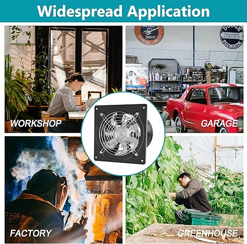 Miniatura 7 de HG Power Ventilador de escape de 6 pulgadas con interruptor, potente ventilador de escape de cocina con amortiguador, ventiladores de escape de