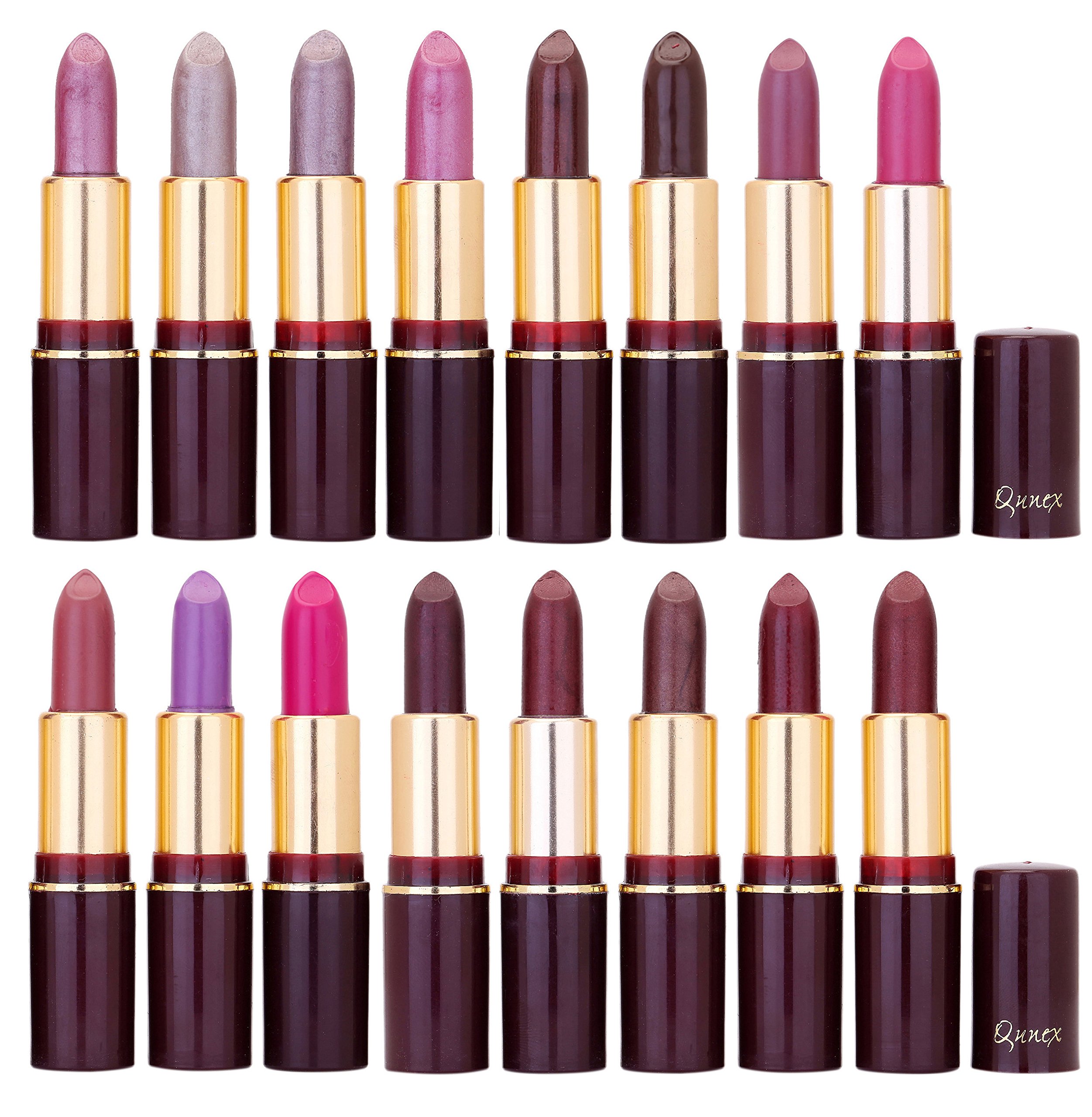 Qunex Women's Super Smooth Long-lasting Lipstick Combo of Purple, Silver, Silver, Pink, Brown, Brown, Purple, Pink, Brown, Purple, Pink, Brown, Brown, Brown, Maroon, Maroon Lipstick