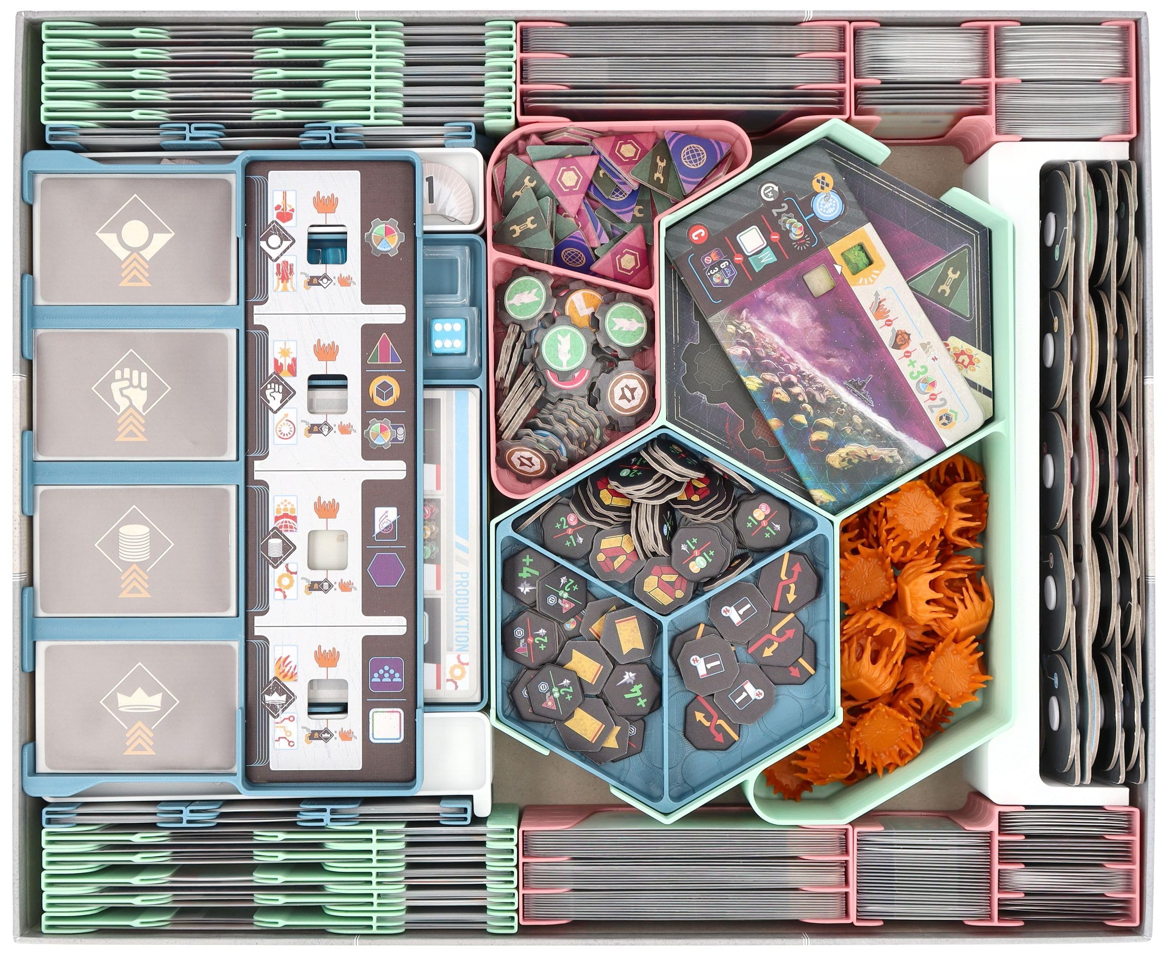 Feldherr Organizer kompatybilny z Voidfall - Insert + Game Aid dla Core Game Box (Retail Edition) - Uchwyt na karty ze stojakiem - Tacki dla graczy i na żetony - Szybka konfiguracja gry