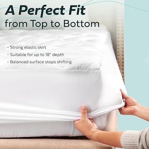 Miniatura 5 de Mandarin Home Collection Rayón ultra suave derivado del cubrecolchón de felpa de bambú, almohadilla de colchón de primera calidad, tamaño California