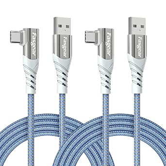 Fasgear USB C to USB A Cable, 2 Pack, 6ft, Blue