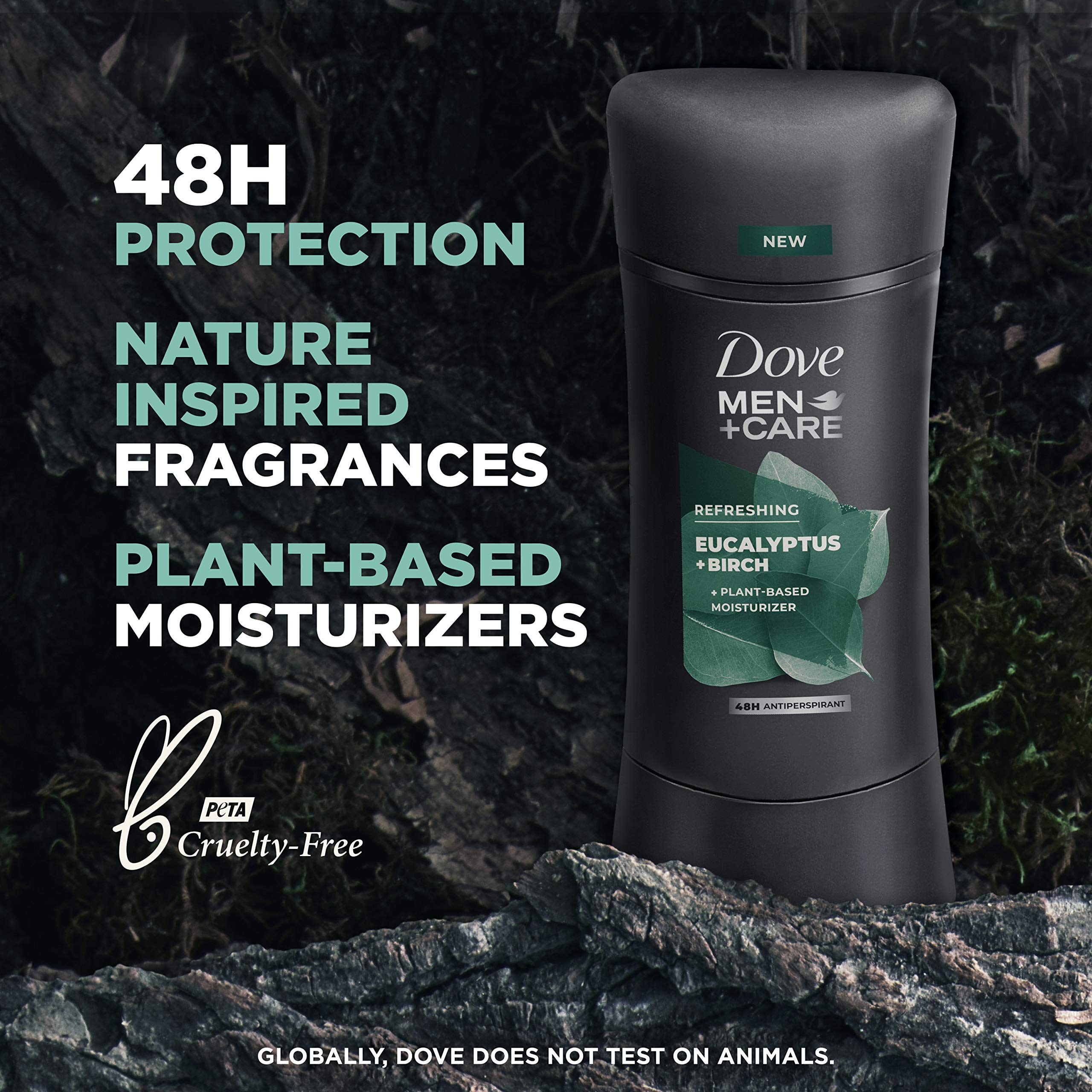 Güvercin Erkek+Bakım Terlemeyi Önleyici Deodorant Terlemeyi Önleyici Okaliptüs + Huş Ağacı Doğal Esinlenmiş Deodorant Erkekler için 2.6 OZ