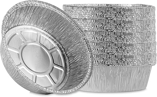 Plasticpro Sartenes redondos de aluminio desechables de aluminio de 7 pulgadas, aptos para congelador y horno, para hornear, cocinar, almacenar,