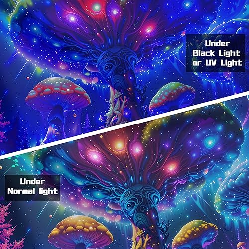 Miniatura 3 de MAMHSABC Tapiz de hongos y bosque para colgar en la pared de la naturaleza para decoración del hogar, dormitorio, sala de estar, decoración de