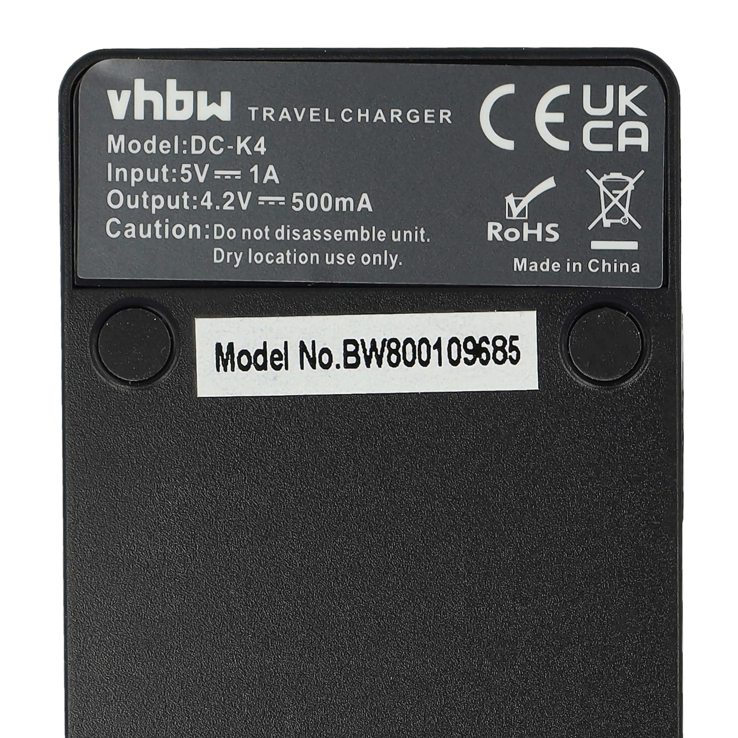 vhbw Ładowarka USB-C kompatybilna z aparatem Nikon Coolpix A300, A100, S2750, S2500, S100, S2600, S2550 - ładowarka + kabel USB-C wskaźnik ładowania