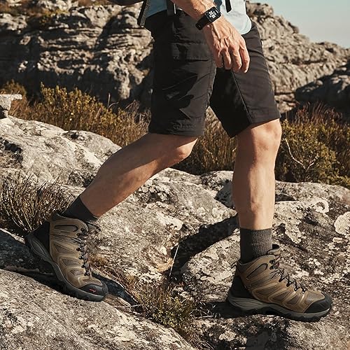 Miniatura 7 de NORTIV 8 - Botas de senderismo para hombre, impermeables, ligeras, para exteriores, mochileros, senderismo