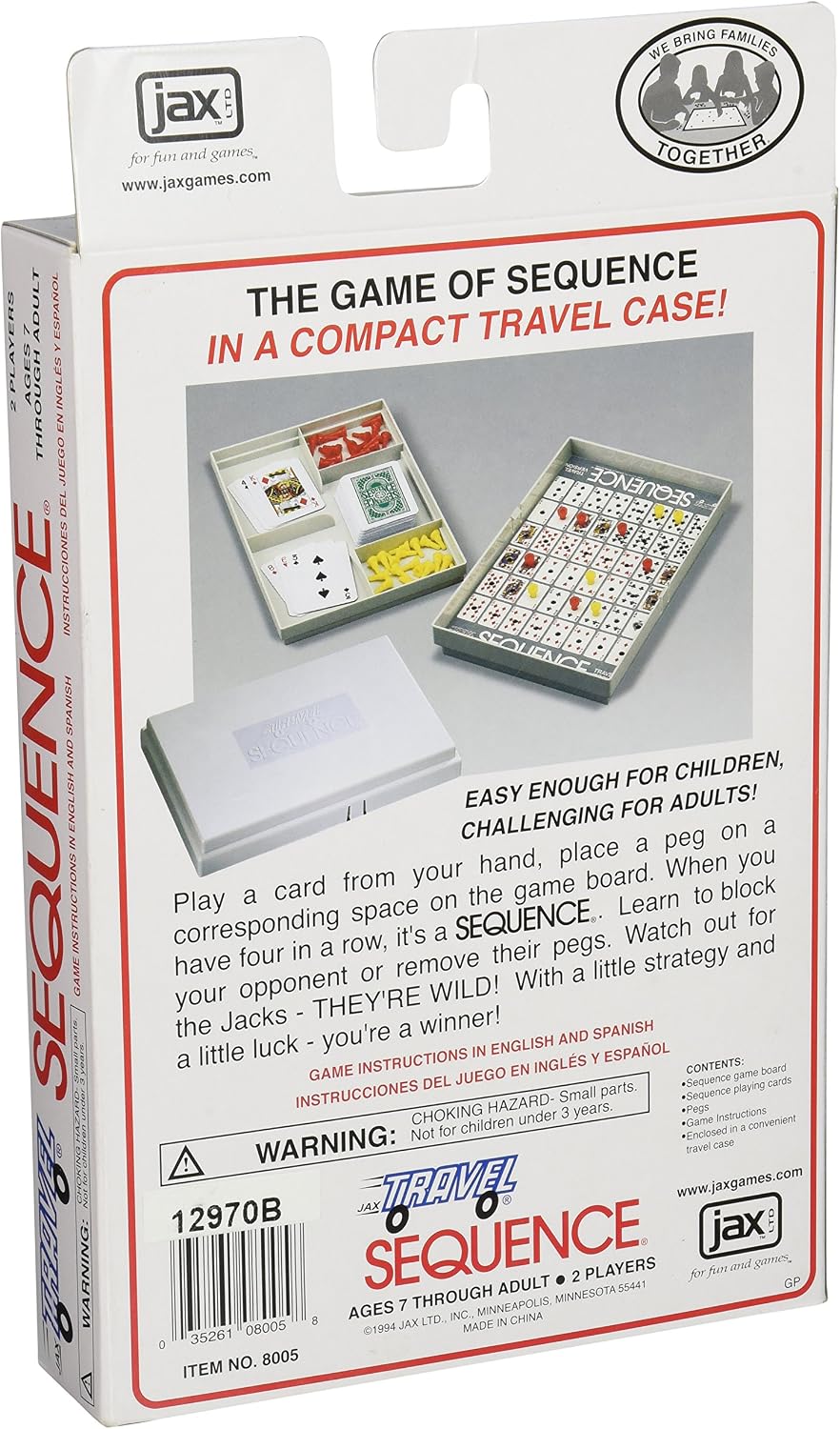 Jax Travel SEQUENCE - The Exciting Strategy Game in a Compact Travel Case! , White