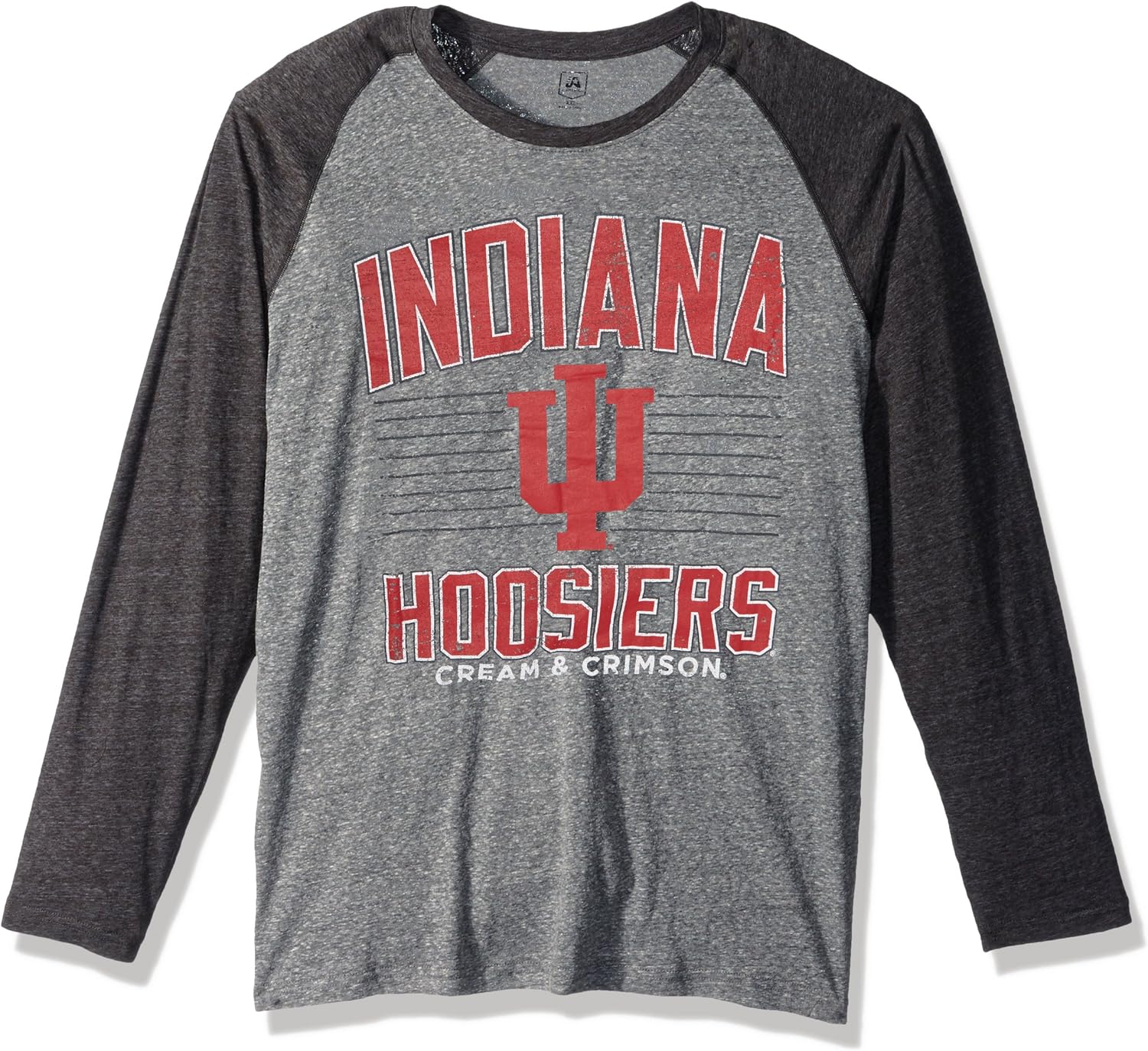 NCAA Indiana Hoosiers Men's AAA Tee Baseball Tee, Small, Graphite Heather