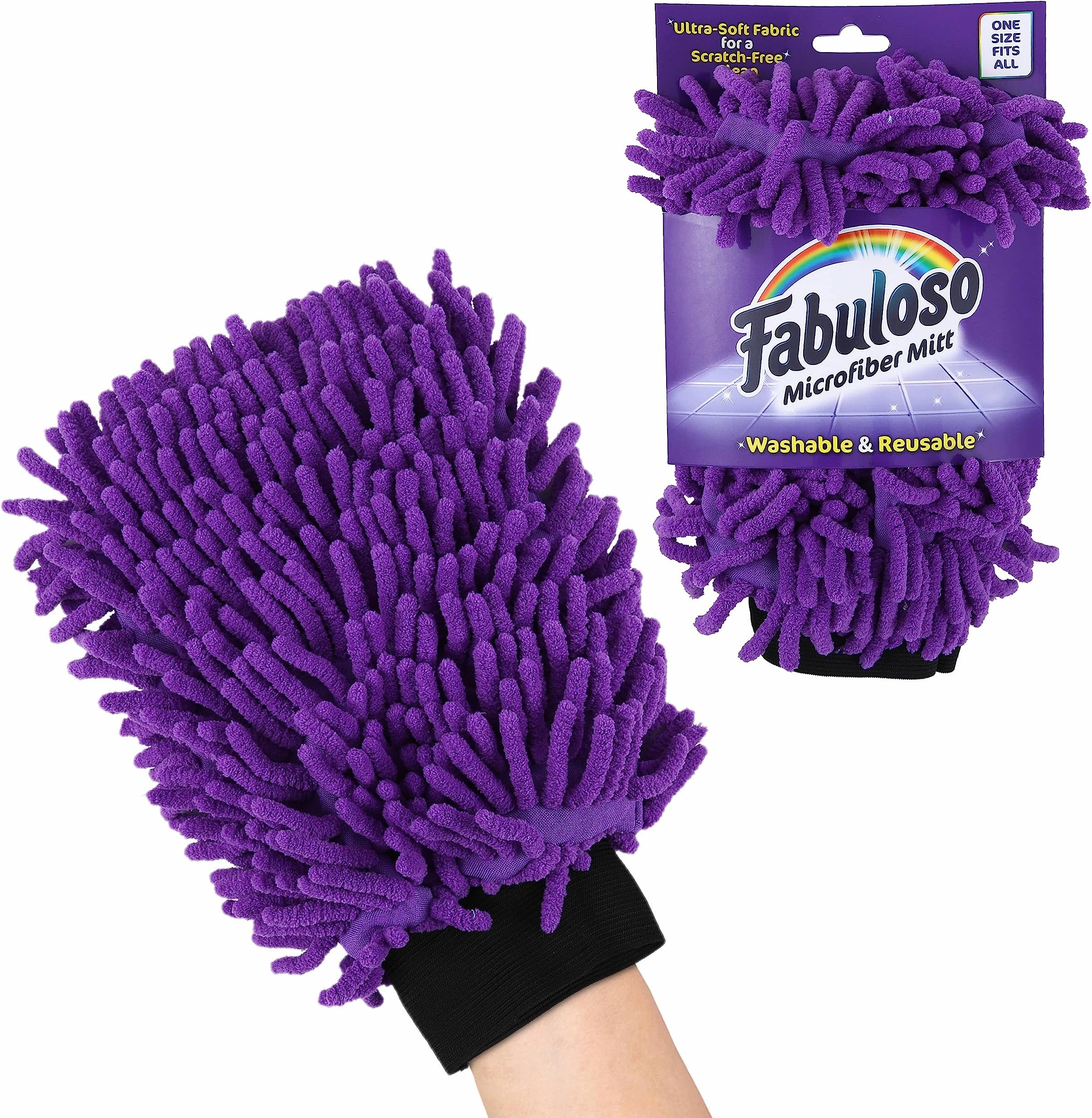 SCRUBIT Chenille Microfiber Double Sided Cleaning Gloves