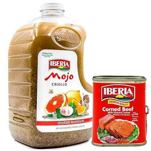 Iberia Carne de res en conserva, 12 onzas + Iberia Mojo Criollo, 1 galón