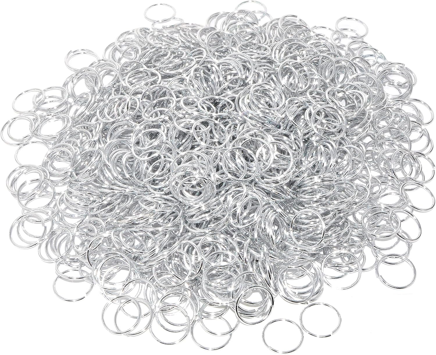 Chainmail Ring - Chain Maille Jump Ring - Open Aluminum Color Jump Ring Chain Mail Kit for Armor Scale Maille Necklace Jewelry Making Silver Tone 14 Gauge 20mm 500 PCs by Mandala Crafts
