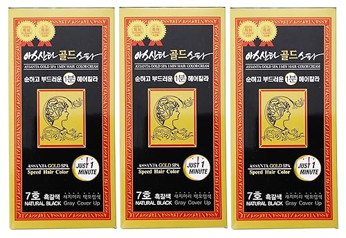 Aisanda/Assanta Gold Spa - Crema de color para el cabello de 1 minuto, tinte natural rápido para mujeres y hombres con ingredientes herbarios, sin