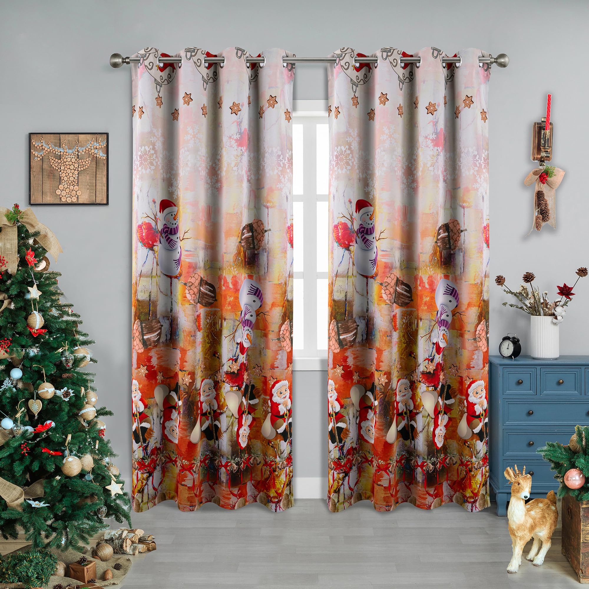 Photo 1 of ***NON-REFUNDABLE (2 PACK) BUNDLE***
Curtains 2 Panels Set  Christmas Decoration Curtains  Thermal Insulated Room Darkening Curtains(52x95 Inch,2 Panels)