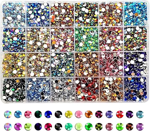 Miniatura 7 de Juego de diamantes de imitación azules para manualidades, diamantes de imitación de resina de 0.118 pulgadas, 0.157 pulgadas, 0.197 pulgadas para