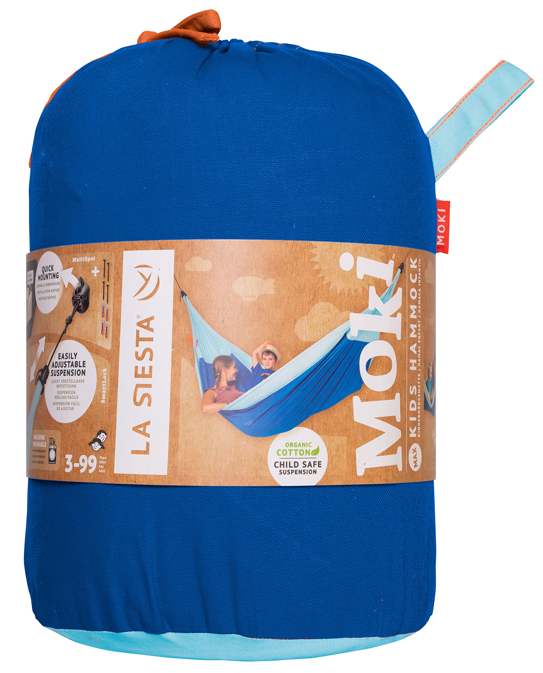Hamac Enfant en Coton Bio LA SIESA Moki Dolphy Max avec Fixation intégrée