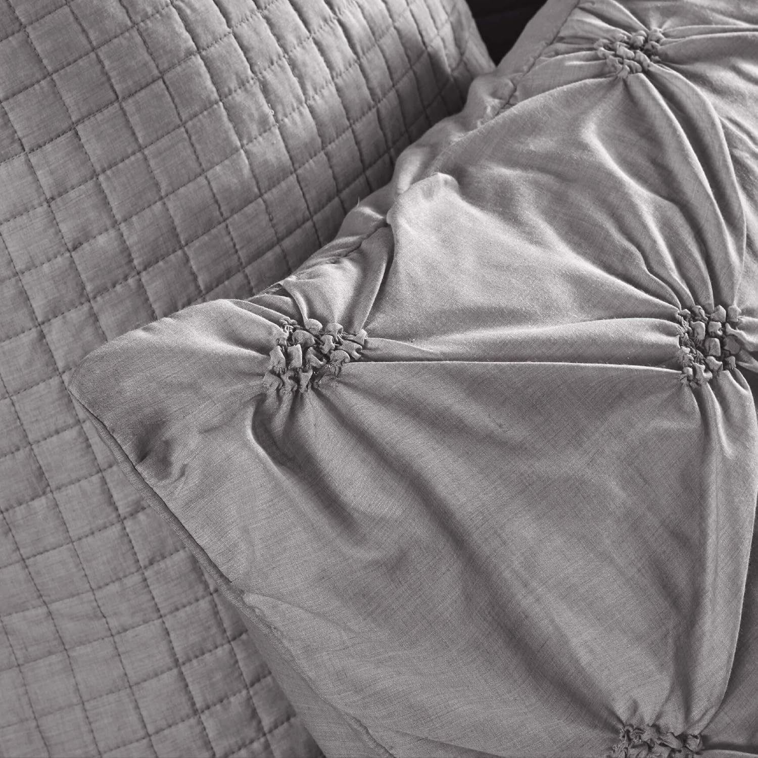 🛒 Crazy Deals Urban Habitat Comforter Set, Modern Lifestyle Design - All Season Down Alternative Bedding, Matching Shams, Talia, Pintuck Grey Full/Queen(88x92) 7 Piece