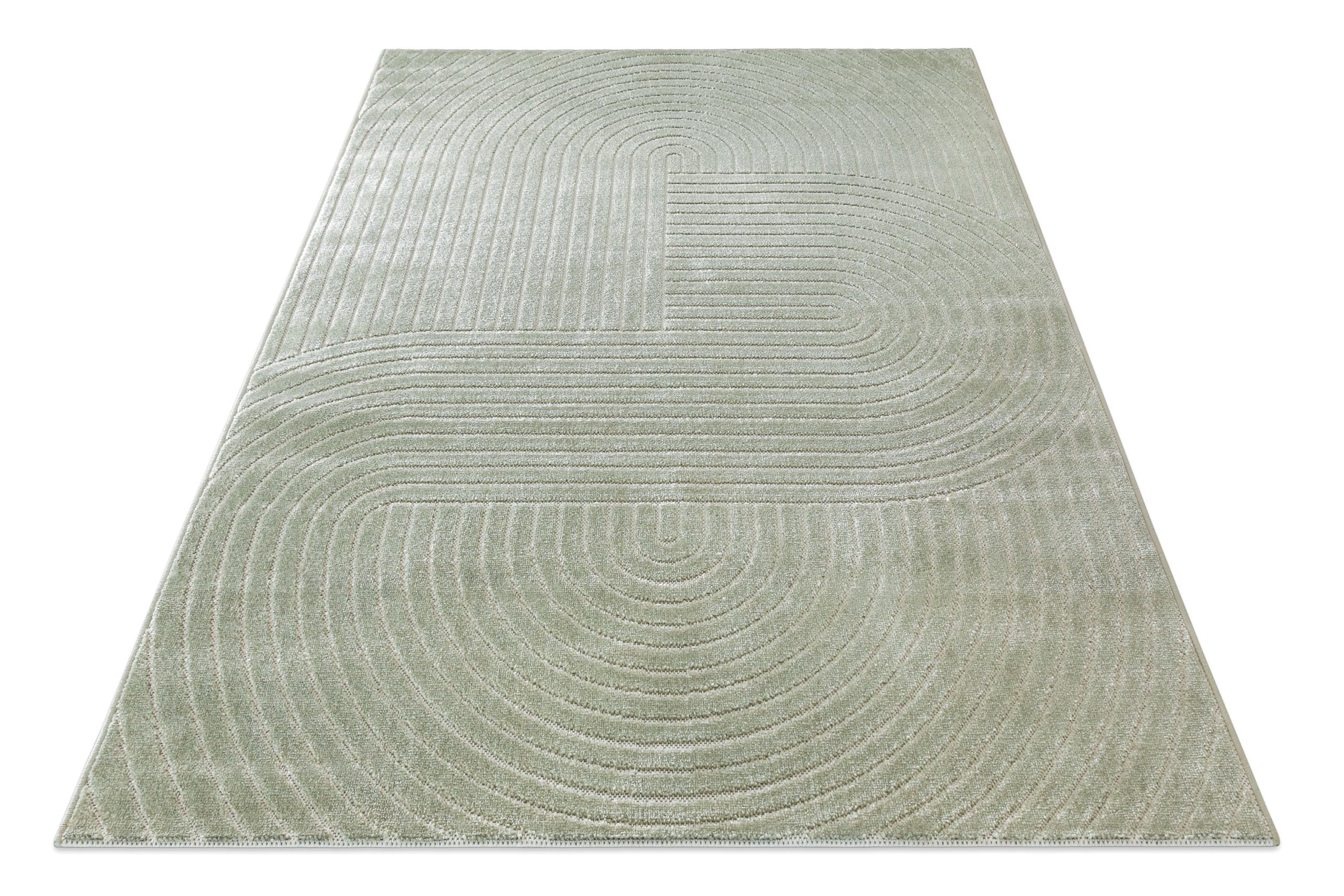 WECONhome Tapis d'extérieur Bacalar à poils courts tissés, vert sauge, aspect 3D, résistant aux intempéries et facile d'entretien, pour l'intérieur et l'extérieur, 80 x 150 cm, vert sauge