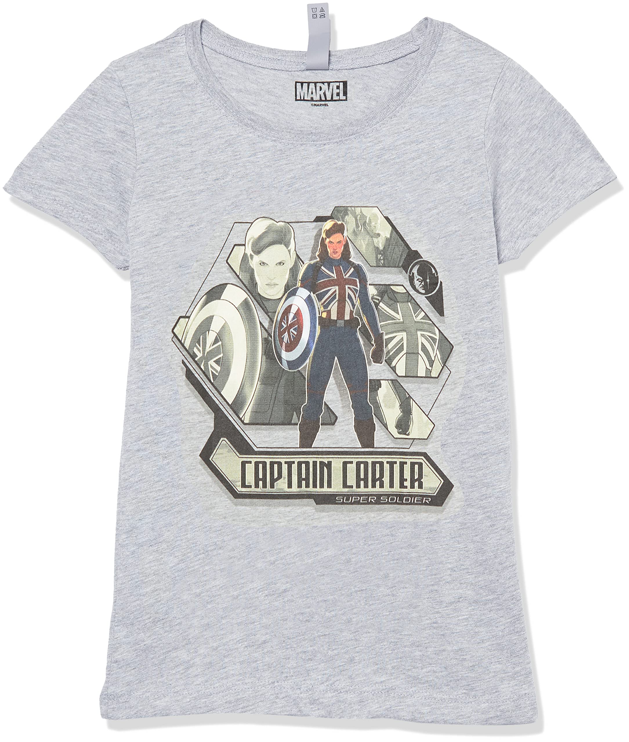 T-shirt Marvel filles imprimé panels style athlétique gris taille L