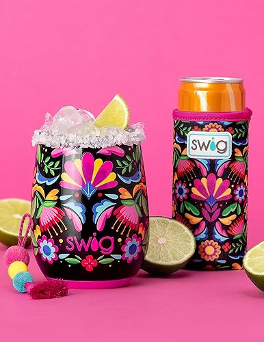 Miniatura 53 de Swig Life Skinny Can Coolie, soporte delgado de 12 onzas, enfriador de neopreno aislado con bolsillo, fundas para botellas de cerveza altas, All