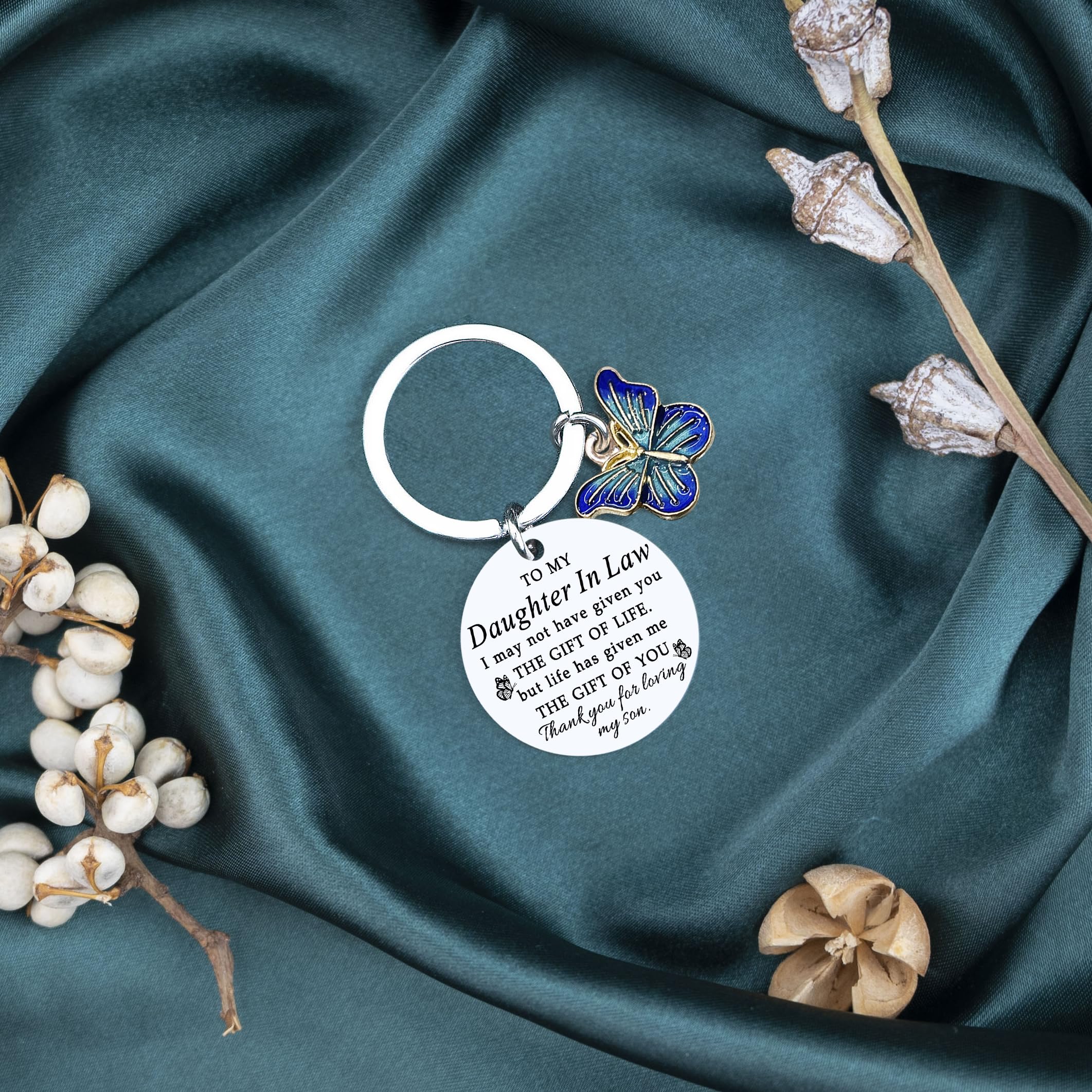 Unique Mothers Day Gifts for Daughter In Law Mother In Law Birthday Wedding Engagement To My DaughterLaw Keychain