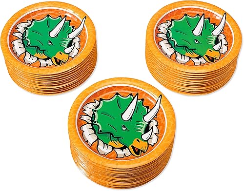 Miniatura 2 de American Greetings Suministros para fiesta de cumpleaños de dinosaurios, platos de postre (36 unidades)
