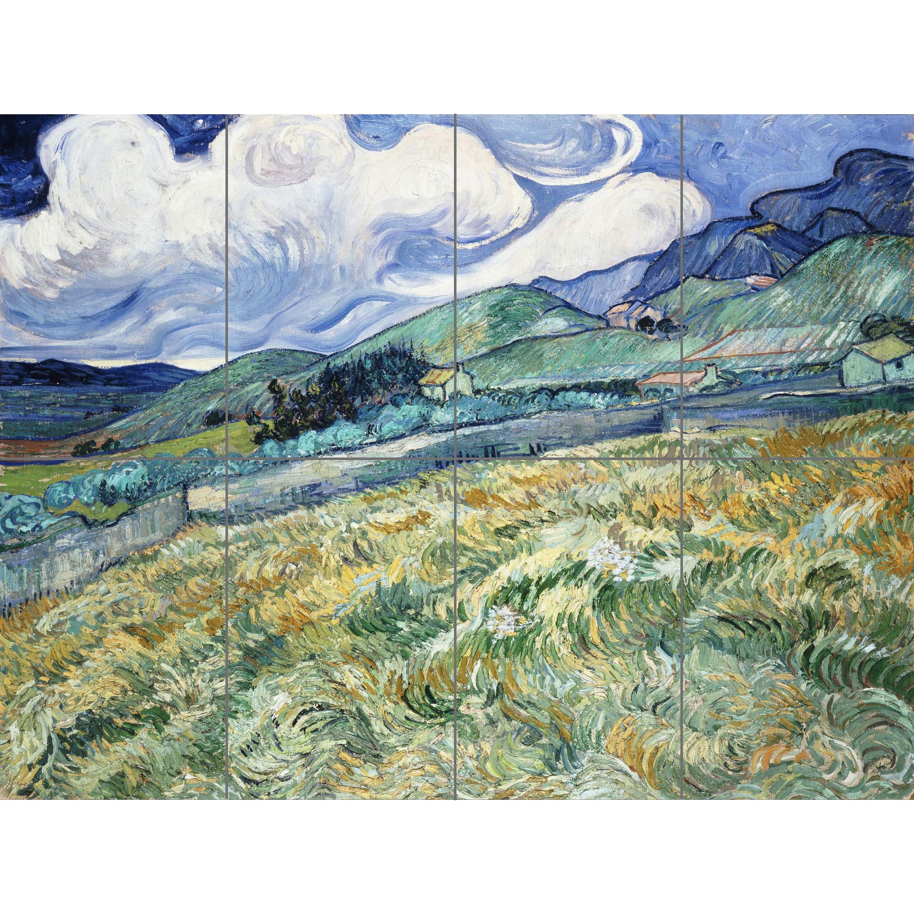 Artery8 Vincent Van Gogh Landscape From Saint Remy XL Giant Panel Poster (8 Sections)
