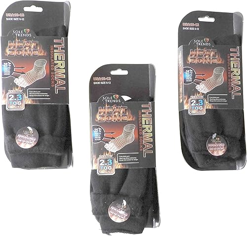 Miniatura 7 de 3 pares de calcetines negros para hombre con zona de calor, calcetines térmicos aislados para botas 100% calor térmico