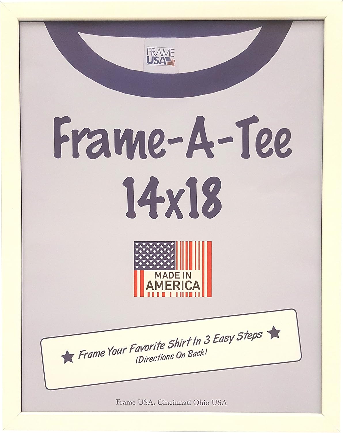 Frame USA "Frame-A-Tee Series, 12x12, Walnut Brown Wood T-Shirt Frame for Small and Medium shirts