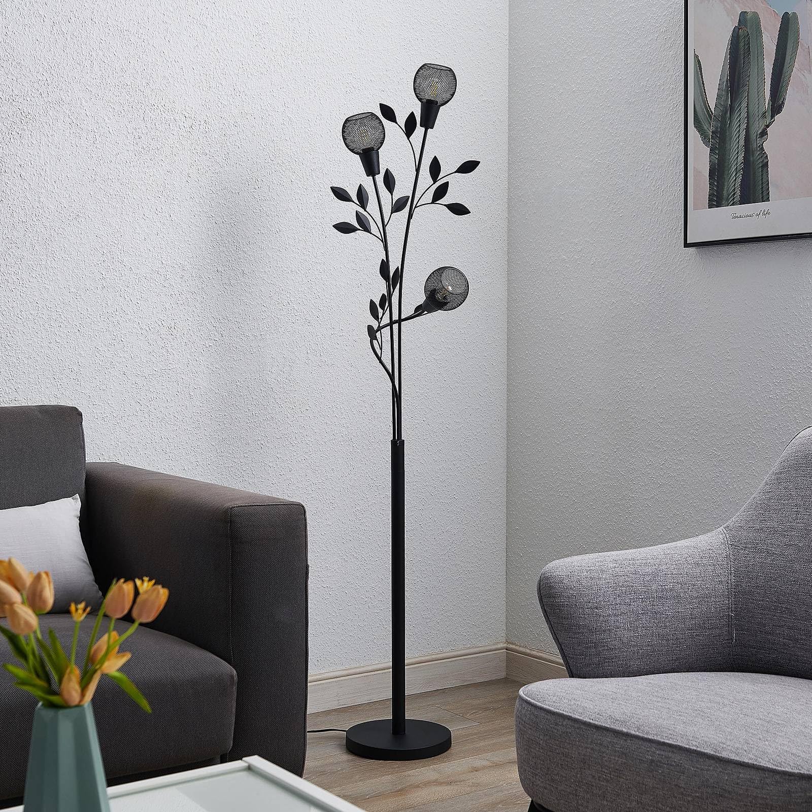 Floor Lamp 'Thoralf' In Black Made Of Metal For E.g. Living Room & Dining Room (1 Light Source, E27) From Lindby | Standard Lamp - View #10