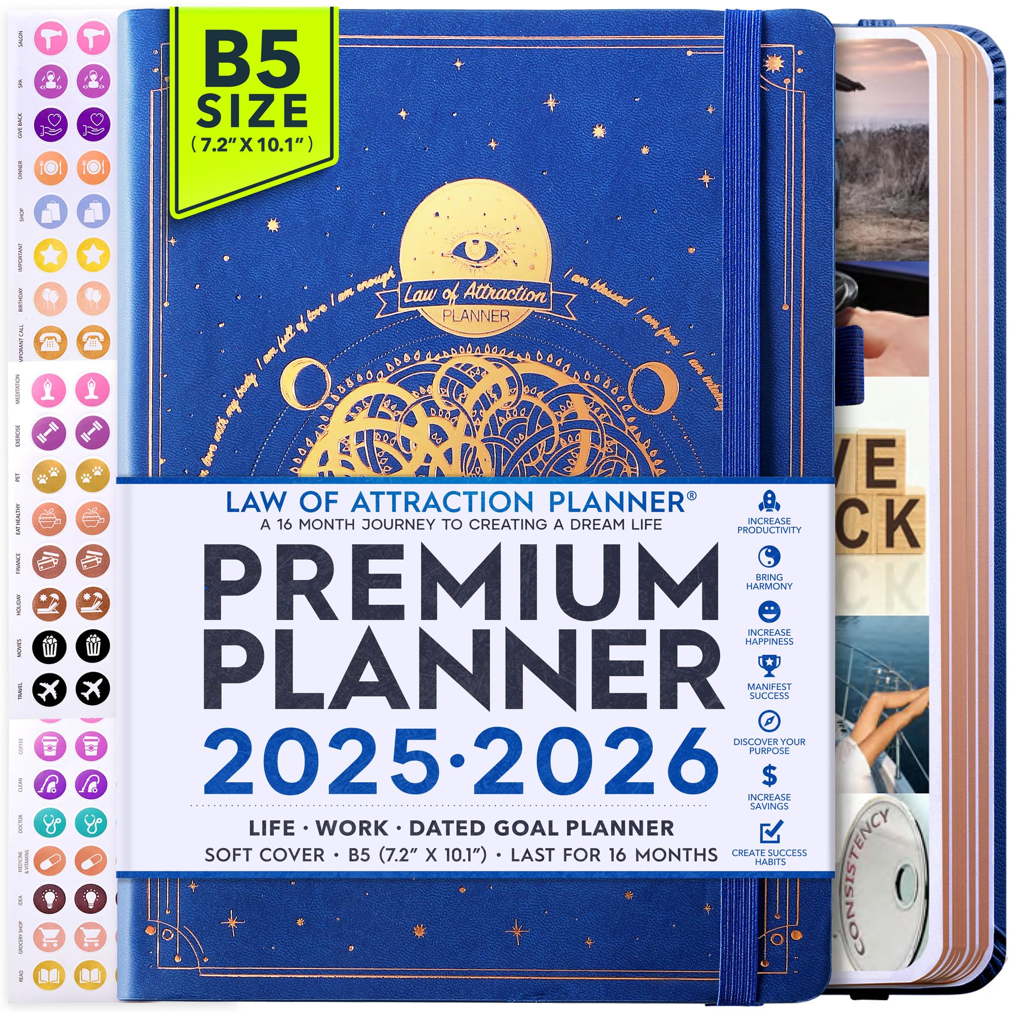 2025-2026 Planner Weekly and Monthly | 16-Month Life Planner to Increase Focus & Productivity | Reduce Overwhelm & Achieve Your Biggest Goals | Include Gift Box & Stickers | Sep 2025-Dec 2026