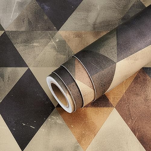 Miniatura 8 de Livelynine Papel tapiz retro de 17.5 x 276 pulgadas, diseño geométrico de mediados de siglo, moderno, para dormitorio, papel adhesivo colorido