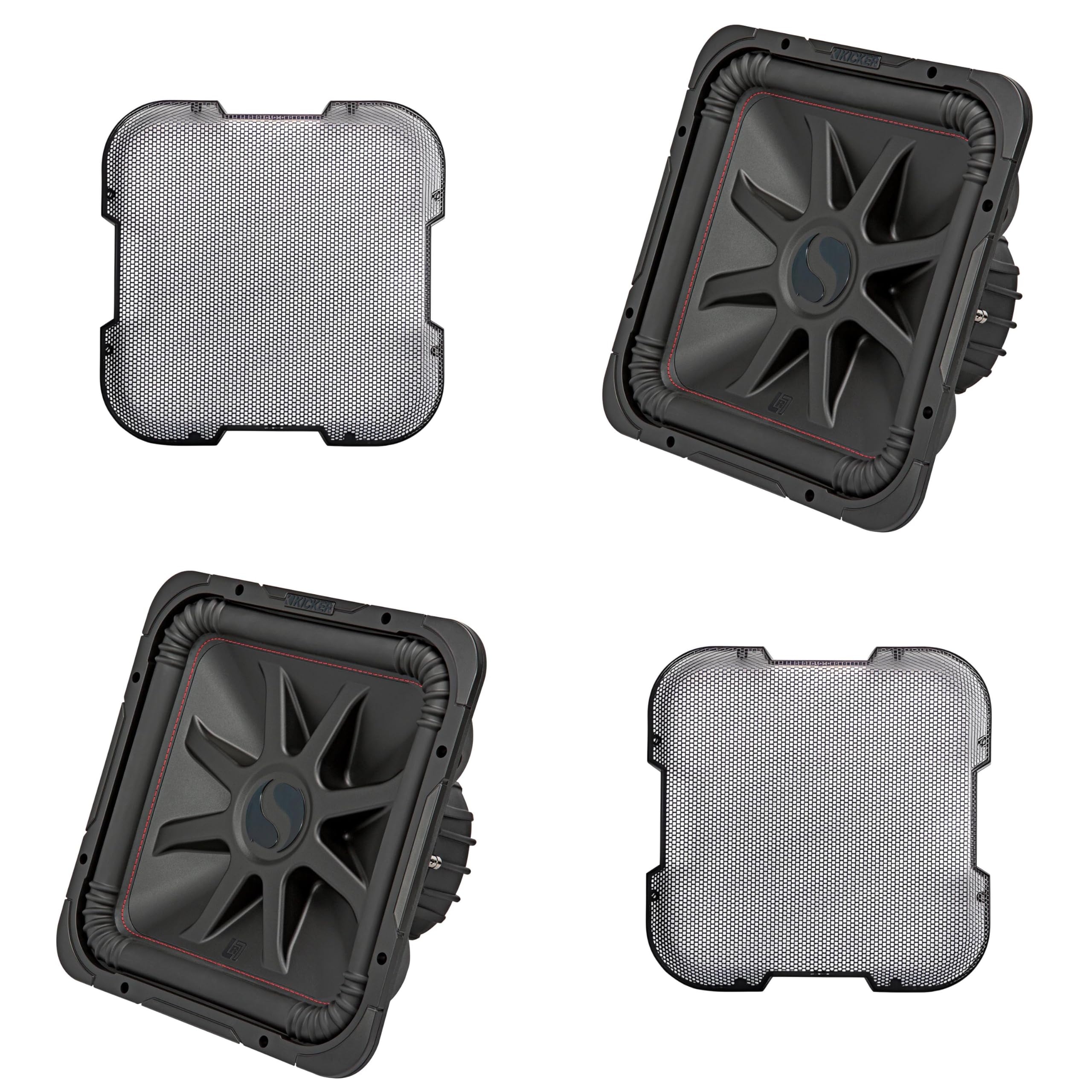 KICKER (2 45L7R152 L7R 15" Subwoofer, Dual Voice Coil, 2-Ohm &amp; 52GL715 Grill Bundle