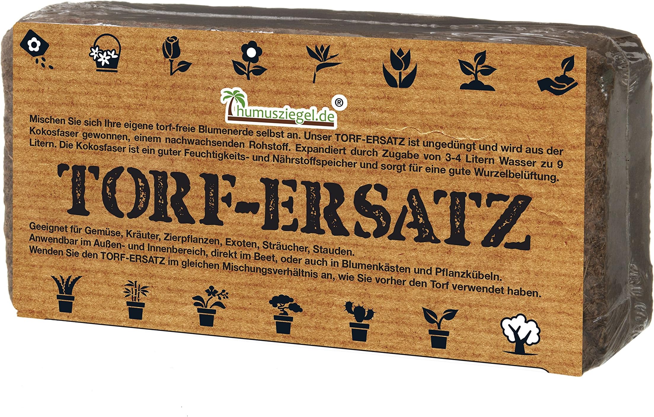 Humus Brick coir peat replacement brick 9 L peat-free soil coco soil from renewable raw material