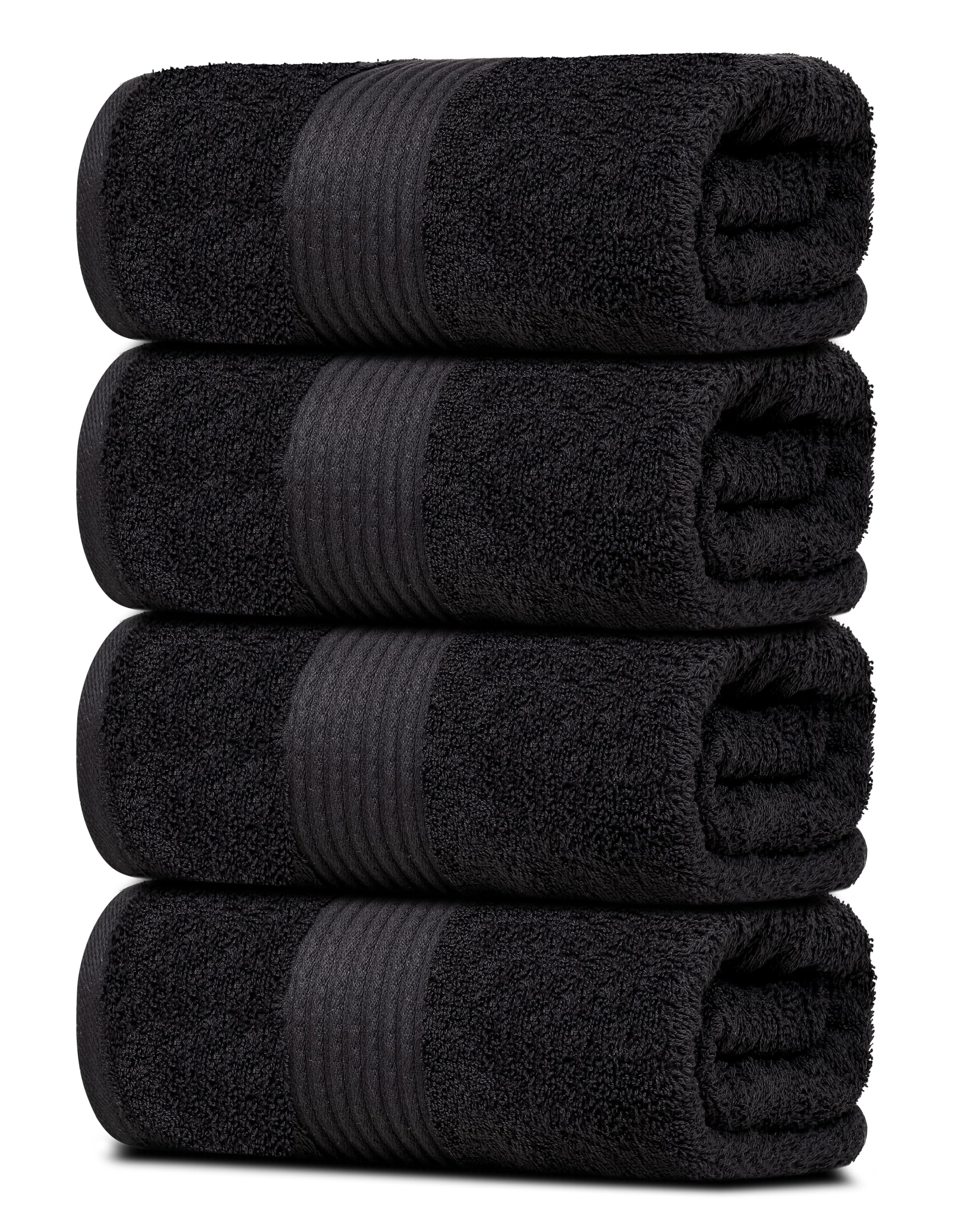Dewall Maisons 4 Pack Large Bath Towels (100% Cotton, 27x54 Inches) Plush Bath Towels - Luxurious, Dries Quickly, Super Absorbent, Perfect for Daily