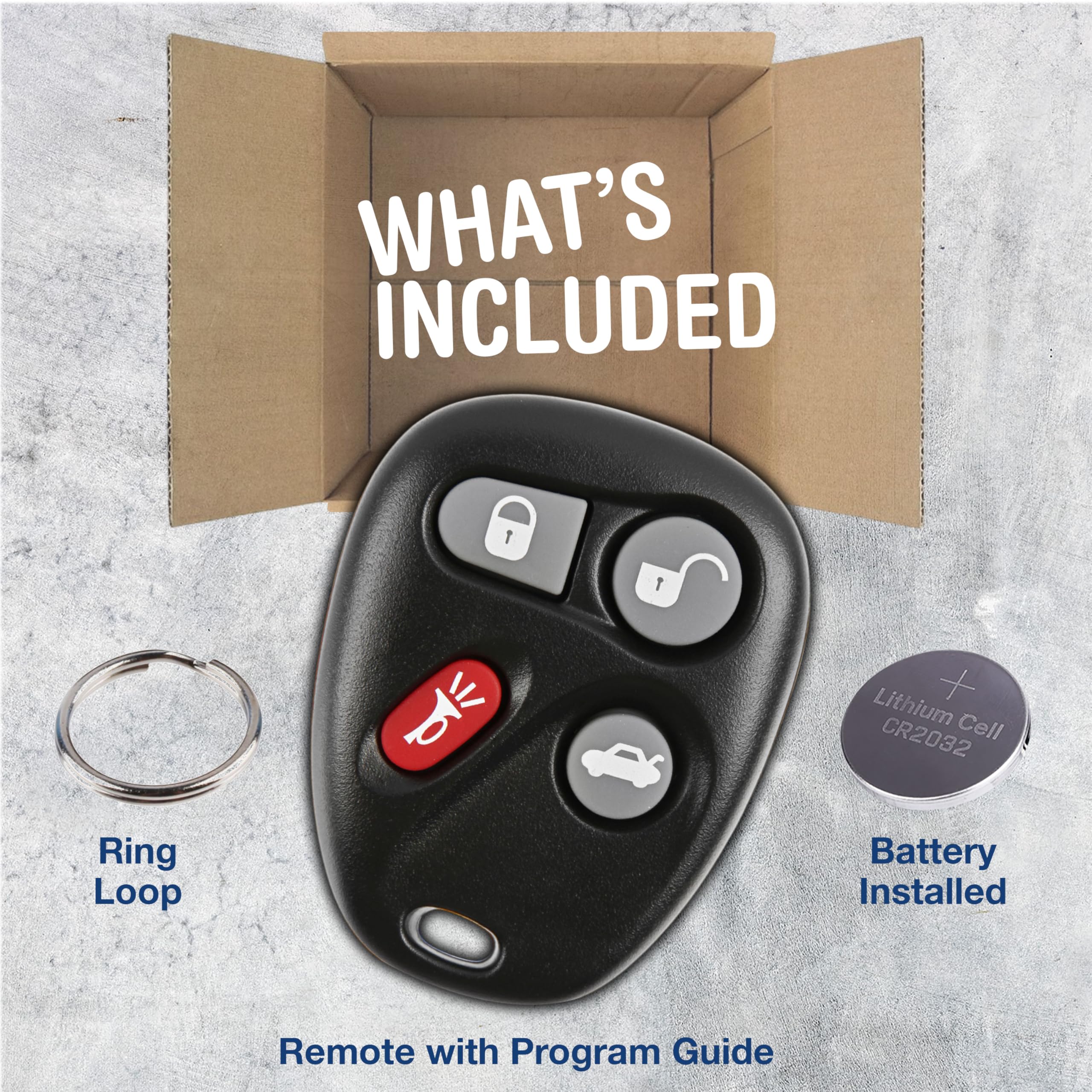 KeylessOption Zamienny pilot zdalnego sterowania z pilotem zdalnego sterowania kompatybilny z L2C0005T, 16263074-99, 19115765, 19115766, 12223130, 12223130-50