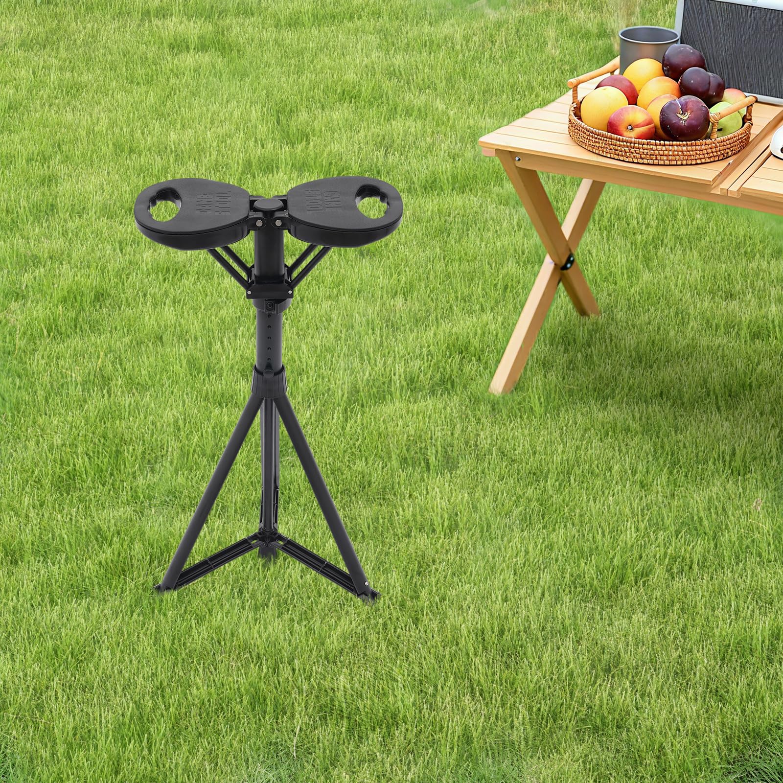 Bastón con asiento, taburete plegable triangular portátil, bastón moderno, para hombre y mujer, altura del asiento ajustable 49 – 57 cm, altura del bastón 87 – 95 cm, caña y taburete doble, hasta 150