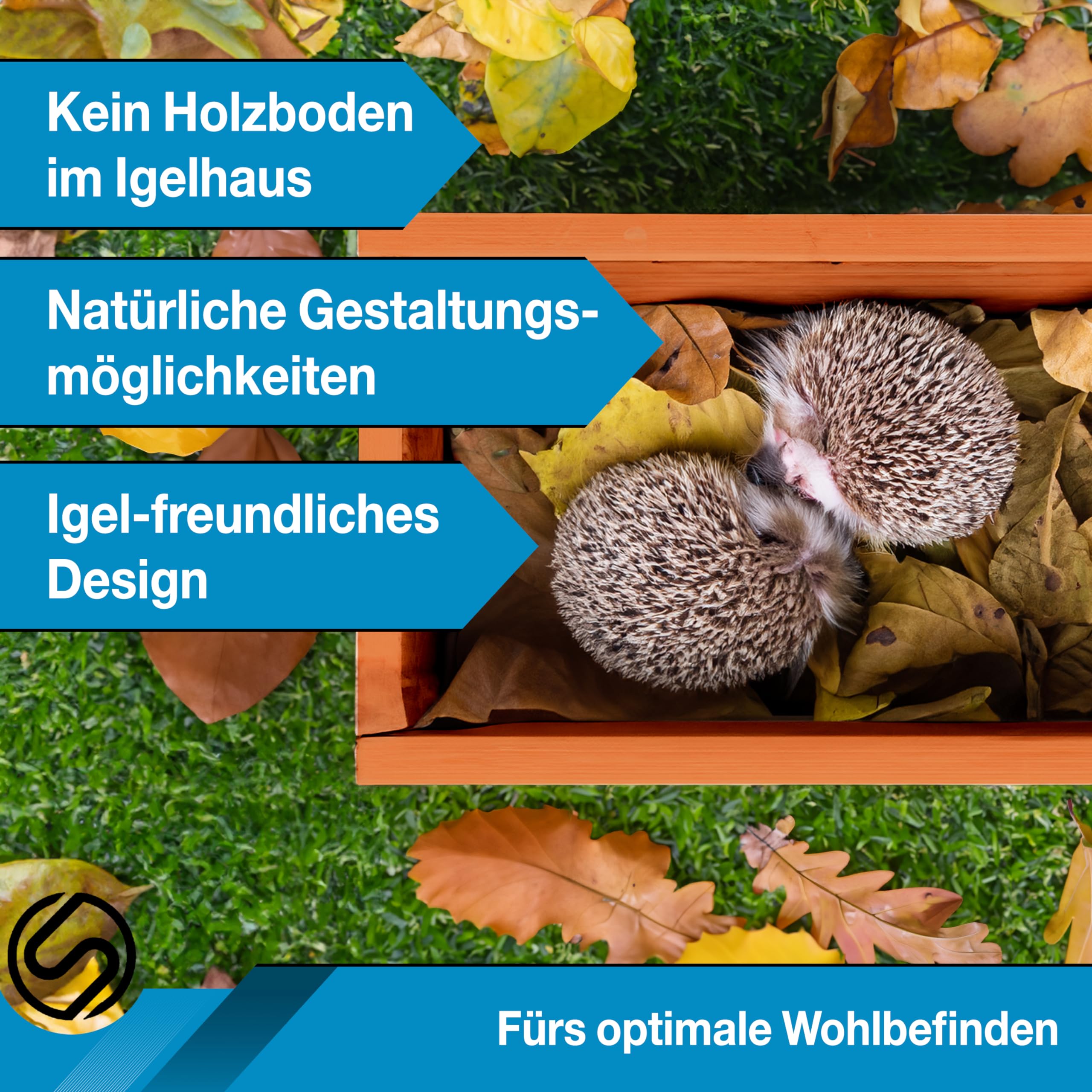 SCHWANFELD® Iglu Igelhaus Winterfest [SCHÜTZT VOR FRESSFEINDEN] - inkl. Dachpappe für optimalen Wetterschutz - Premium Igelfutterhaus mit Vorbau - Hochwertiges Igelhaus aus FSC zertifiziertem Holz