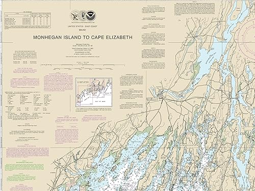 Miniatura 3 de Monhegan Island to Cape Elizabeth - 2014 Maine Brunswick Casco Bay Portland Nautical Map - 80000 AC Reprint ED 3:4 - Chart 1204