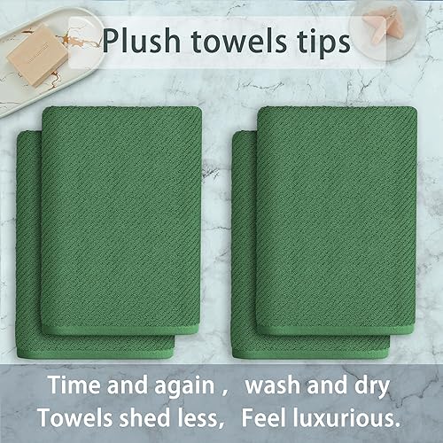 Vista 199 de VOOVA & MOVAS Toallas verdes para baño, 100% algodón, de secado rápido, ligeras, gruesas, suaves, juego de toallas de 6 piezas, 2 baños grandes