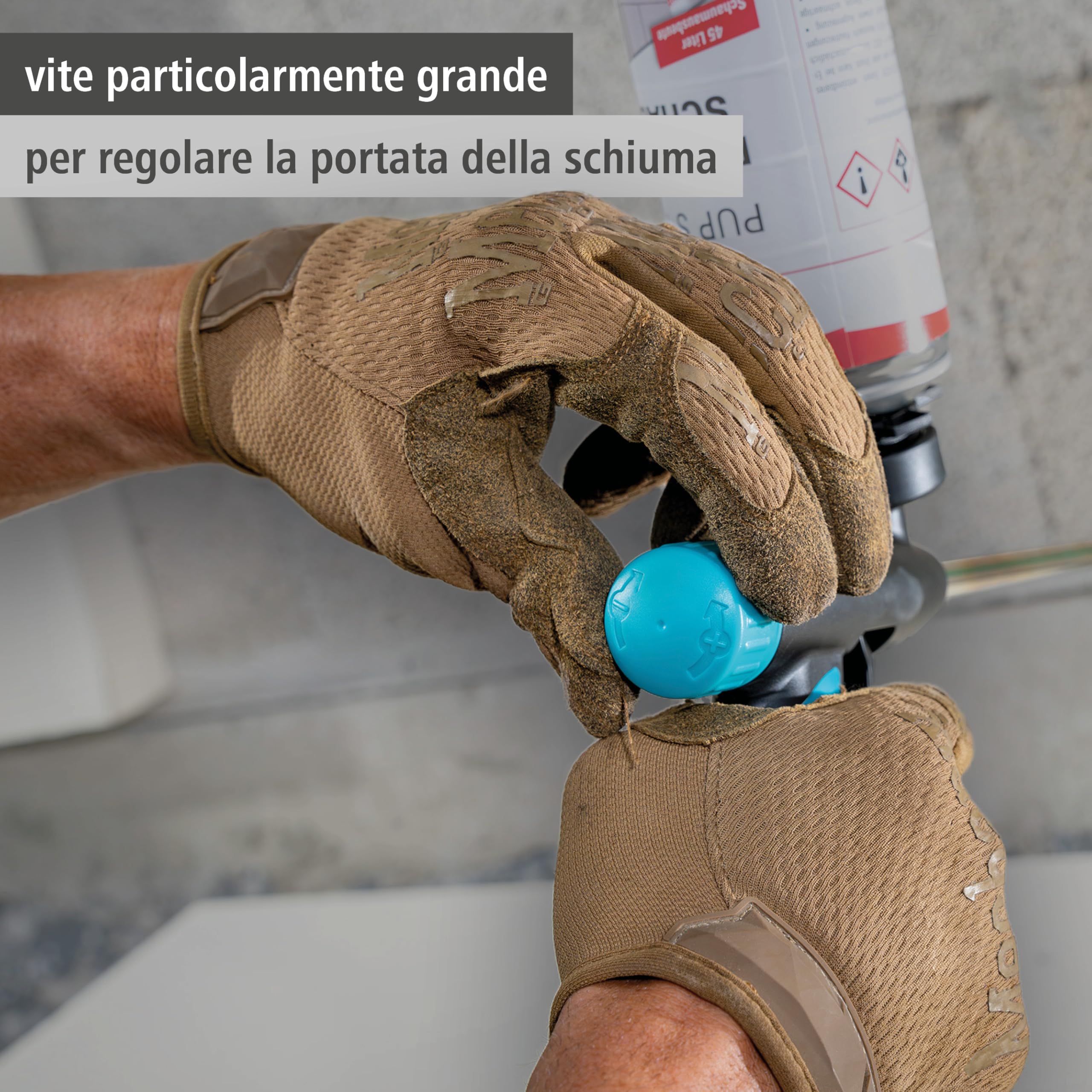 wolfcraft Pistola dosatrice per schiuma di montaggio I 4342000 I Per sigillare, isolare e incollare con precisione