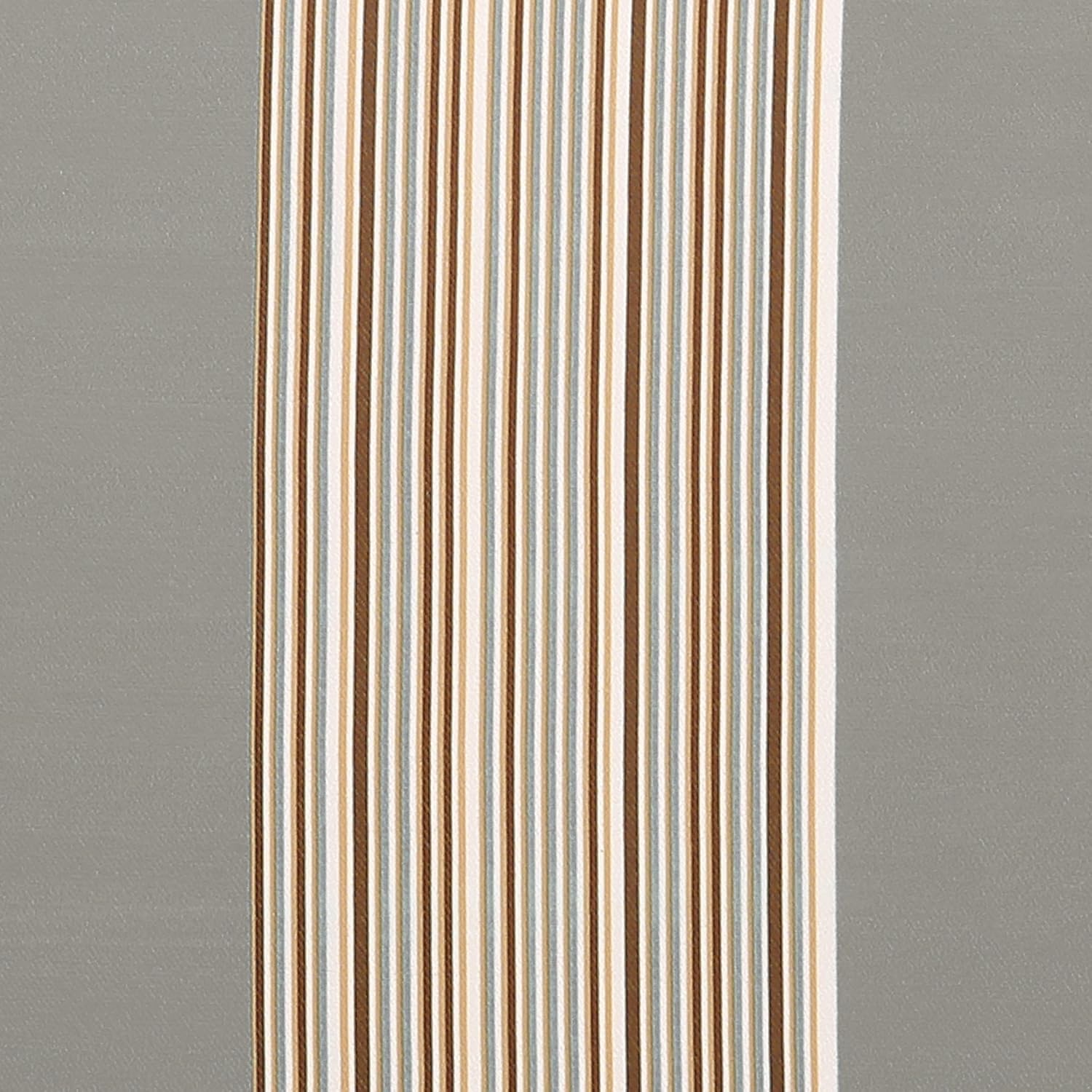 Lush Decor Julia Stripe Curtains | Room Darkening Striped Window Panel Set for Living, Dining, Bedroom (Pair), 84” x 52”, Gray