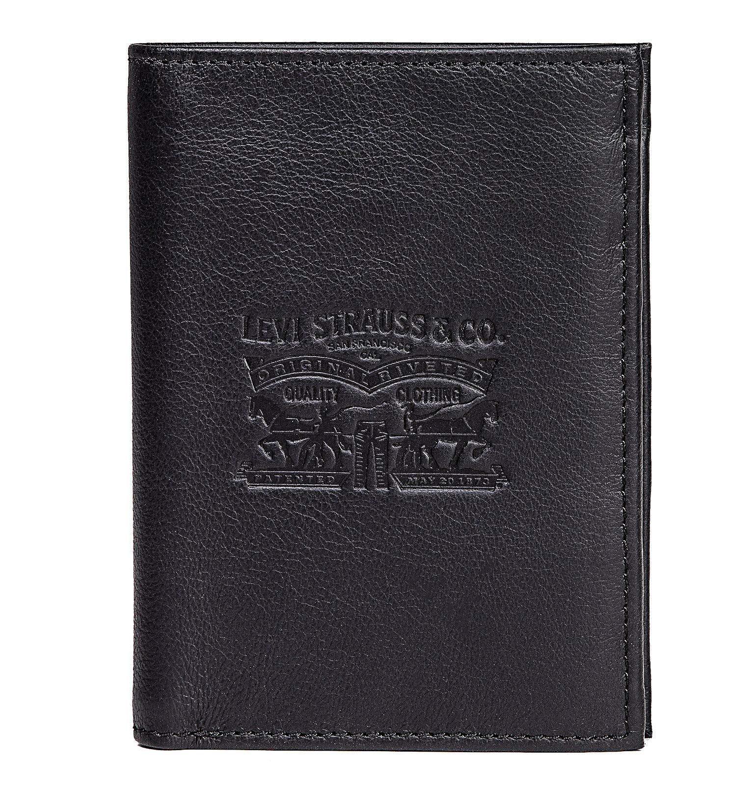 Levis Wallet Leather Full Grain Portrait Vintage Two Horse black