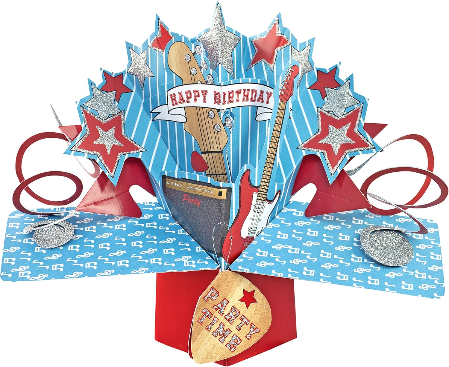 Suki Gifts International Pop Up Card Happy Birthday Guitars, Multi-Colour, 13 x 21 x 19 cm