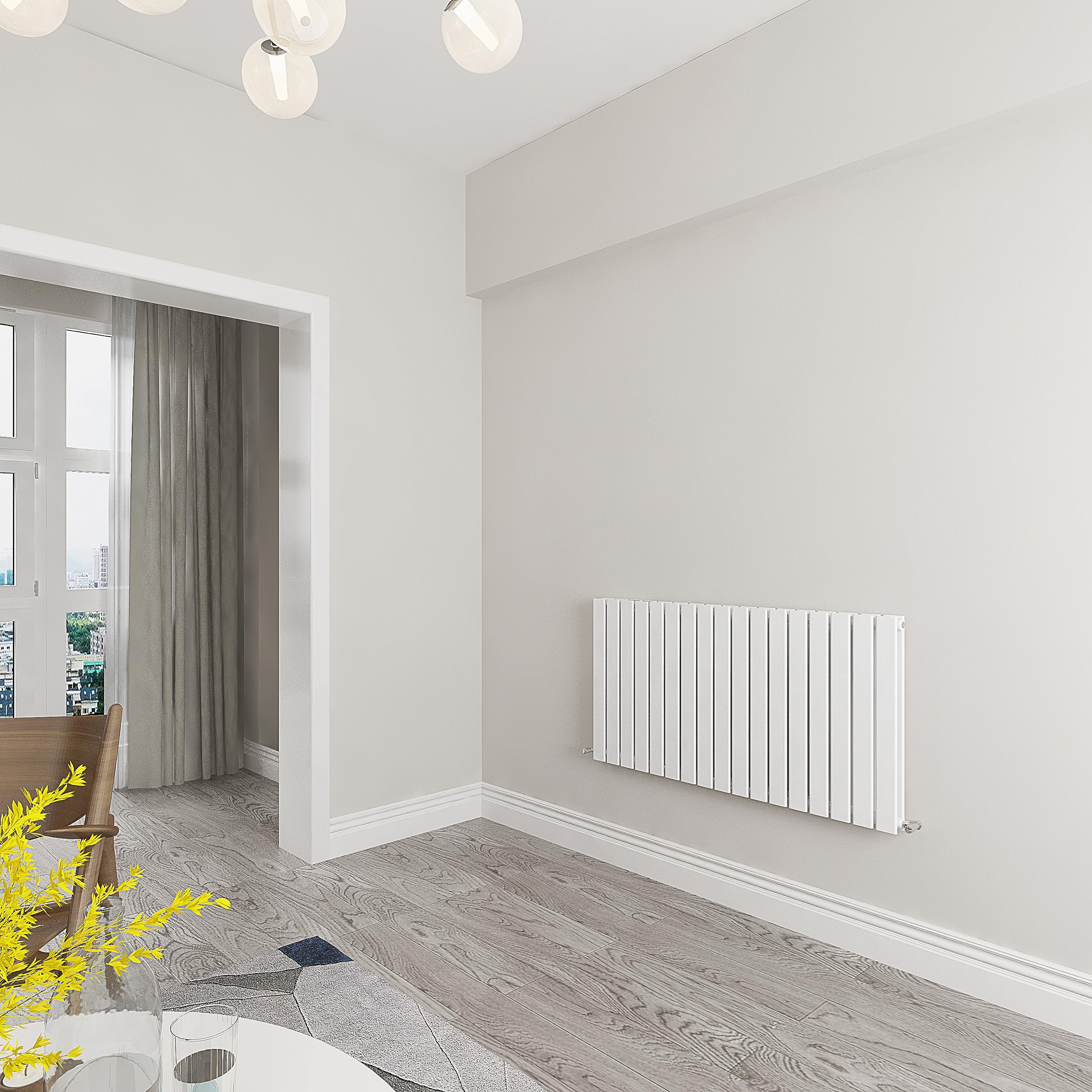 Skybathroom | 600x1156mm Horizontal White Flat Double Panel Central Heating Radiator