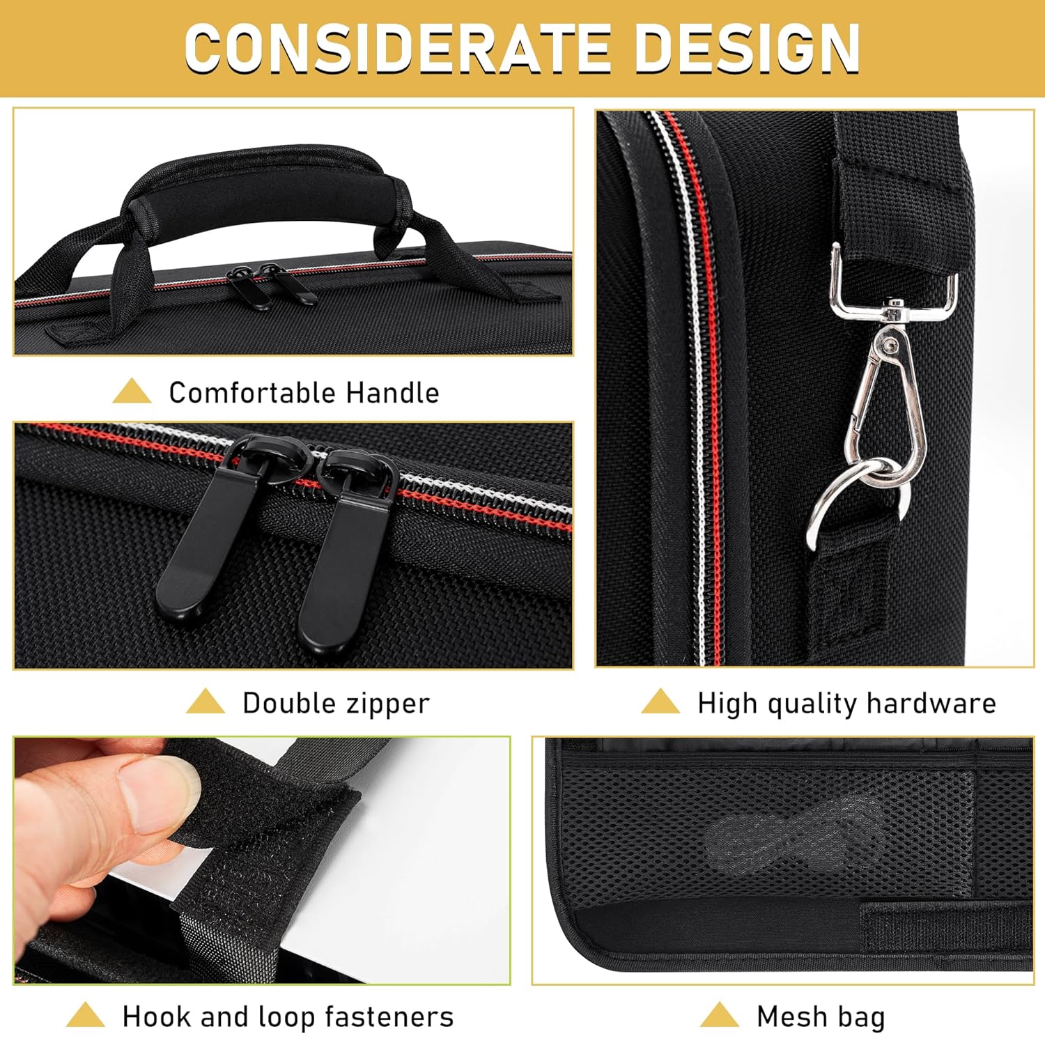 OUUTMEE Hard Shell Carrying Case Compatible with PS5, Travel Bag Holds PlayStation 5 Disk Digital Edition, Games and Gaming Accessories