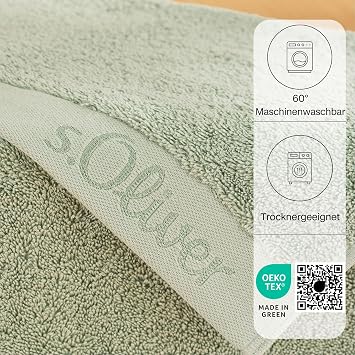 s.Oliver Hand Towel 50 x 100 cm - 100% Cotton 600 g/m² soft & absorbent light green hand towels