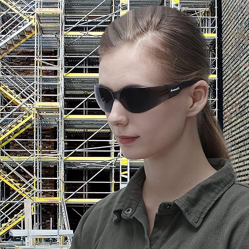 Miniatura 5 de ProtectX Gafas de seguridad para hombres y mujeres, lentes de sol de seguridad con lentes antivaho resistentes a los arañazos, agarres