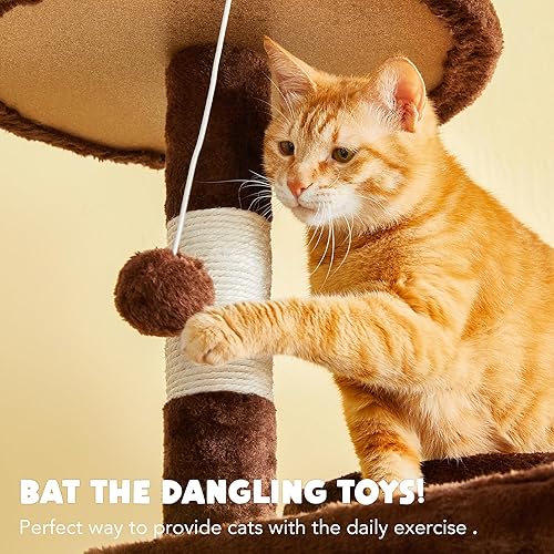 Miniatura 58 de Árbol para gatos de interior – Torre grande de varios niveles para gatos de 63 pulgadas con 2 condominios para gatos grandes, 2 perchas acolchadas