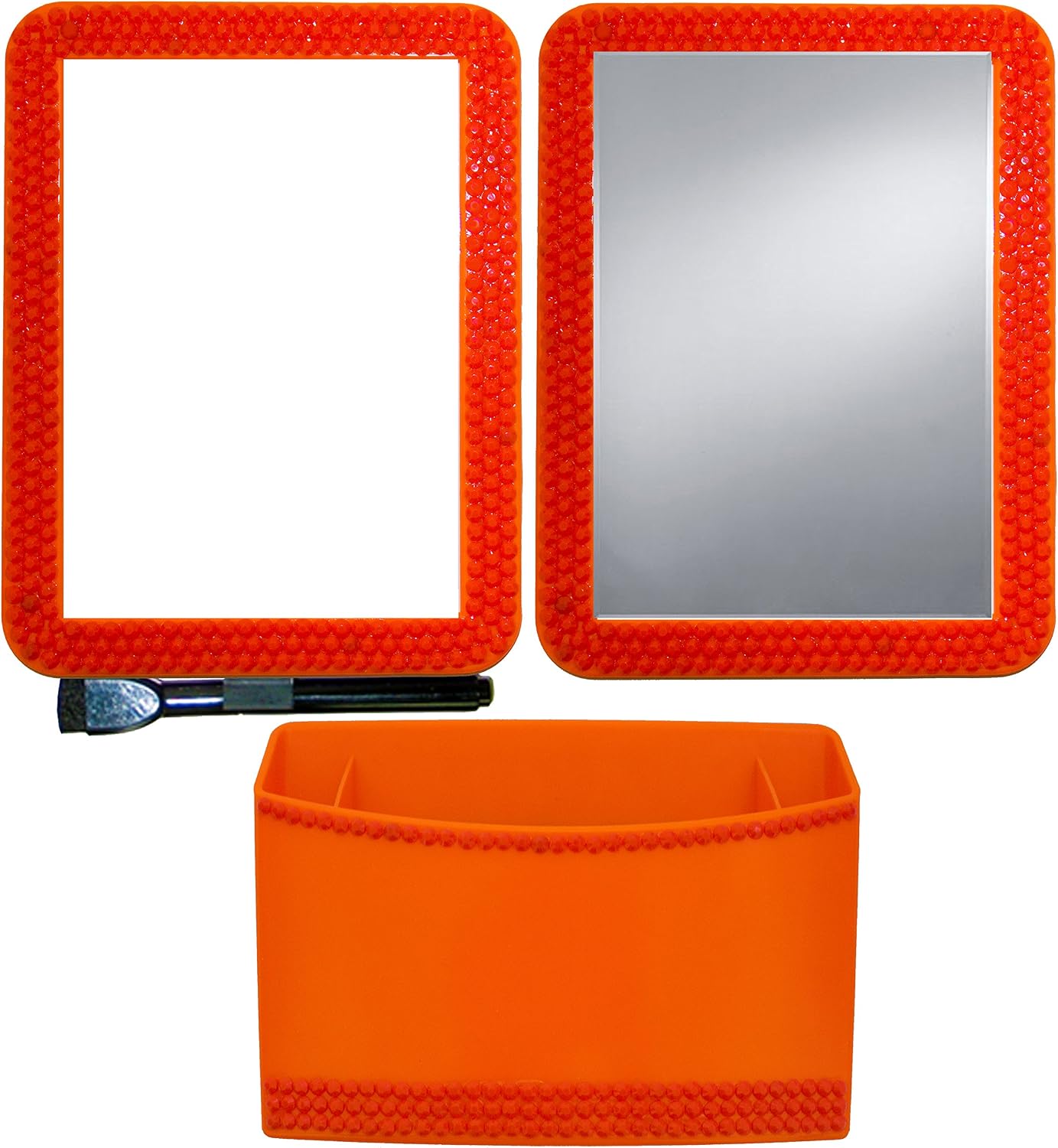Color Rush Rhinestone 3 Piece Magnetic Locker Accessory Set, Tangerine (349-6)